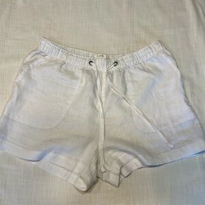 Women's White Linen Shorts